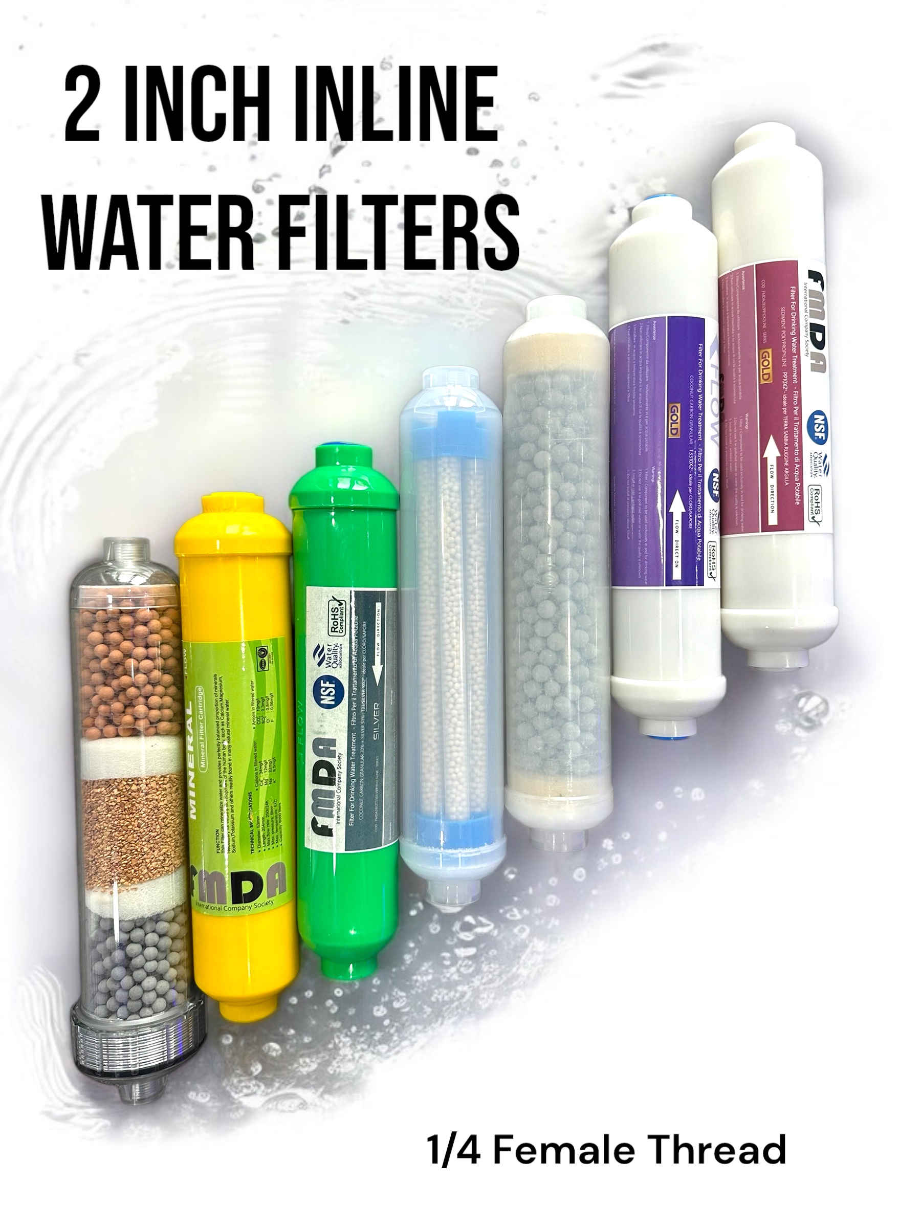 FILTRO IN LINEA 10X2POLLICI ATTACCO FILETTO FEMMINA 1/4