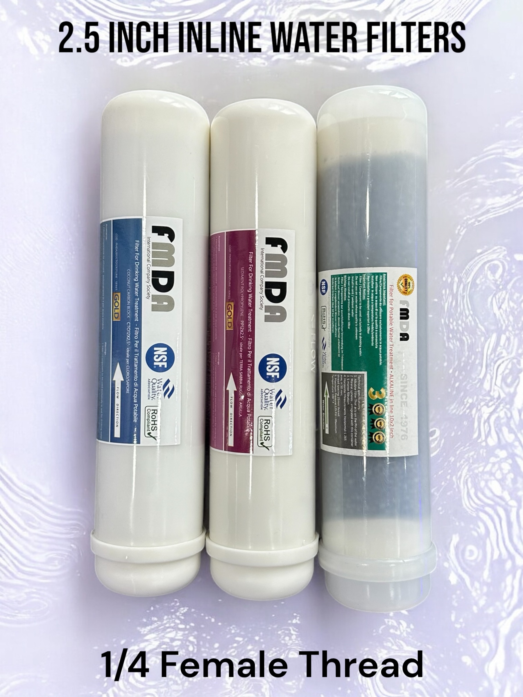 FILTRO IN LINEA 12X2,5 POLLICI ATTACCO FILETTO FEMMINA 1/4